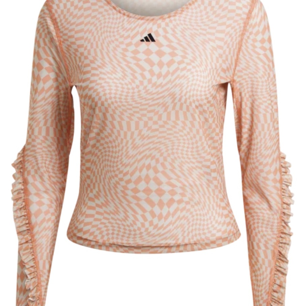 Adidas Mesh Yoga Long Sleeve with Ruffle Sleeves